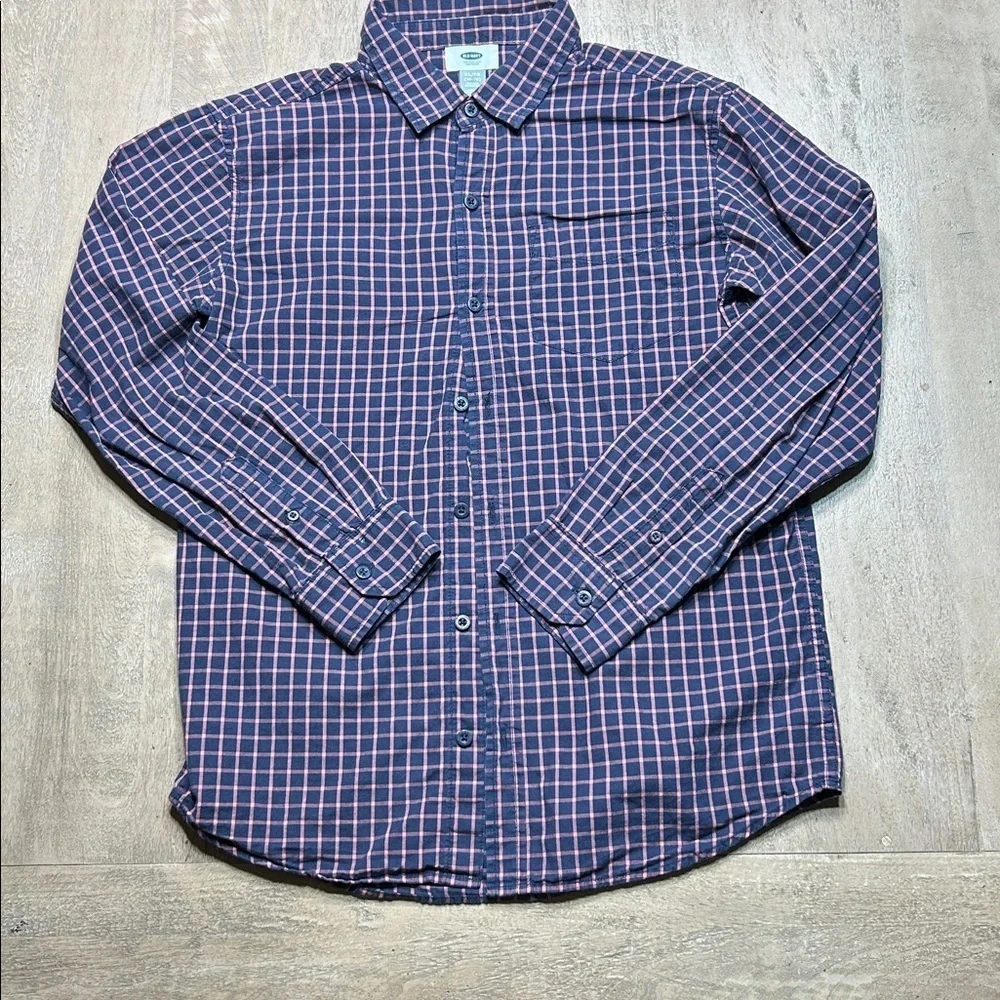 Old Navy Kids Button Down Shirts - Blue, White, Red Checkered